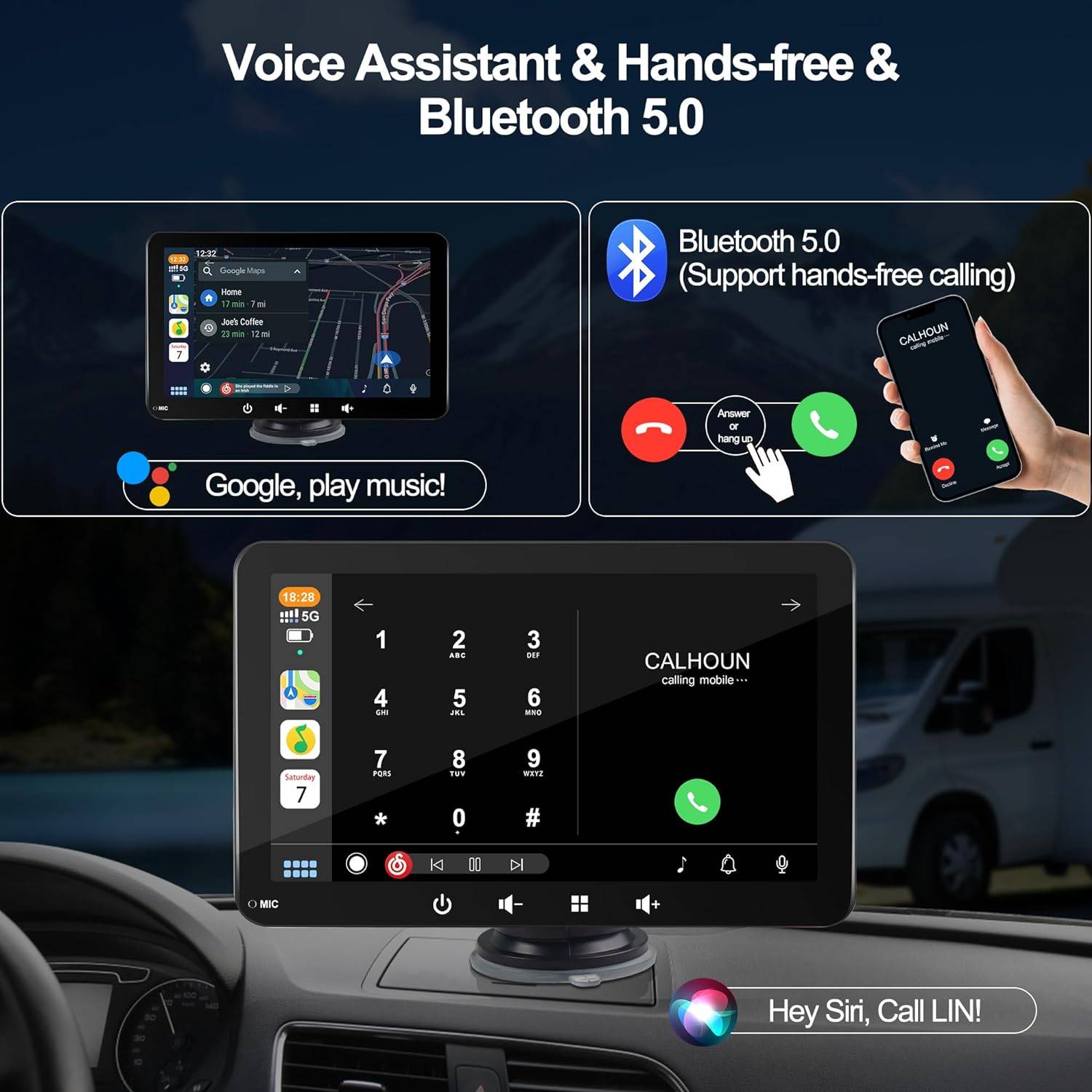 2024 7" Wireless CarPlay & Android Auto HD Car Stereo - photo 3