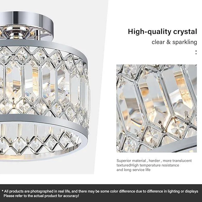Crystal Ceiling Light Fixture - Chrome image indicator(5)