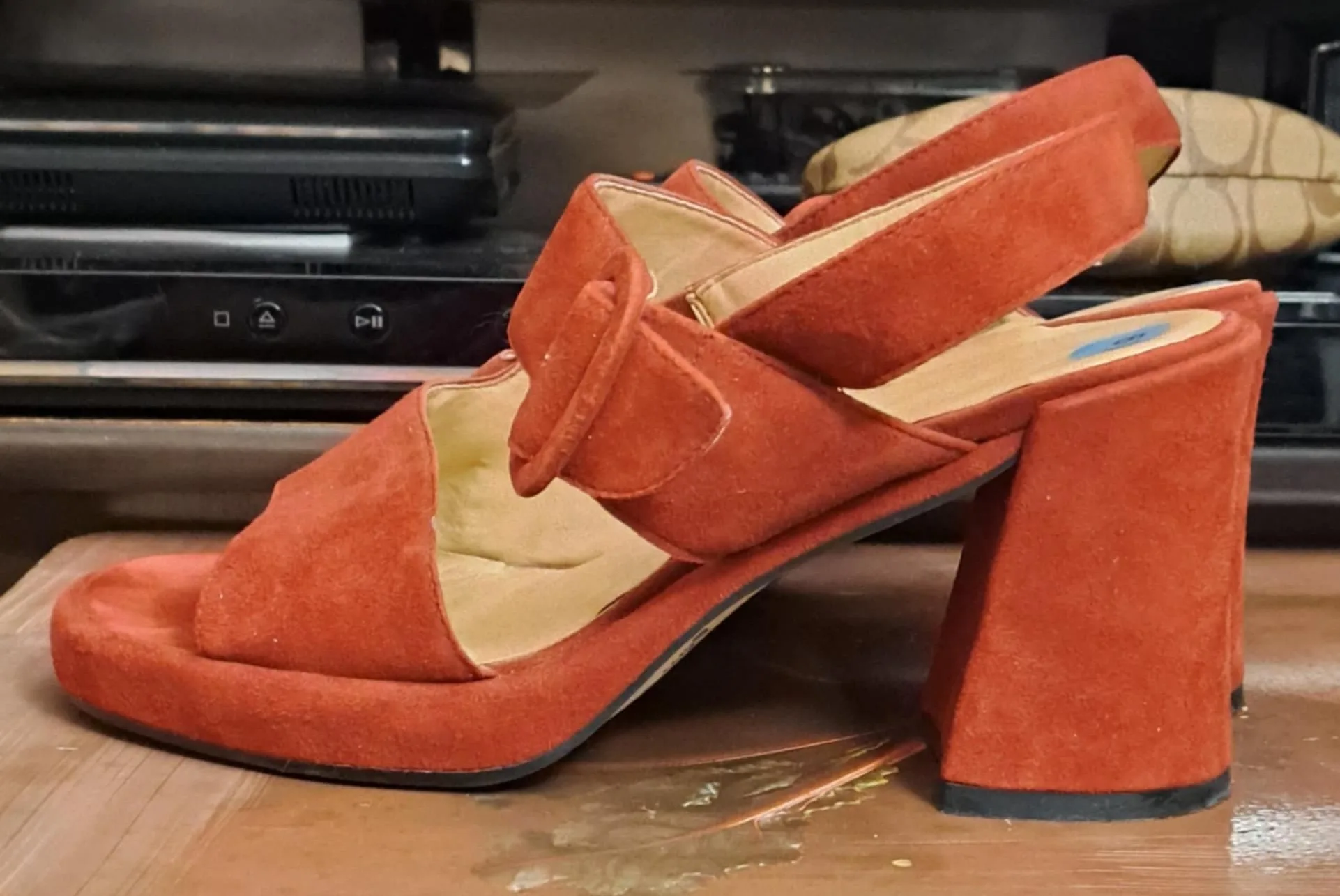 Nine West Red Block Heel Sandal image indicator(3)