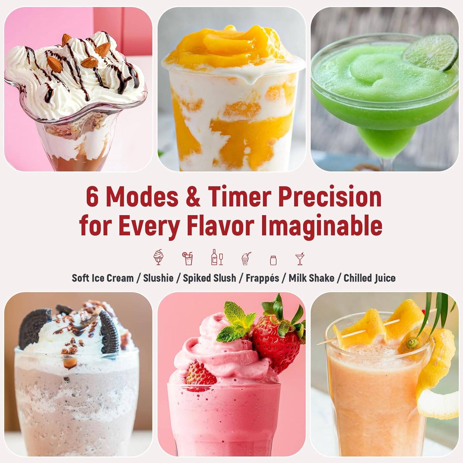 No-Ice Slushie Maker Auto-Clean, 6 Presets, RealTime Temp - photo 5