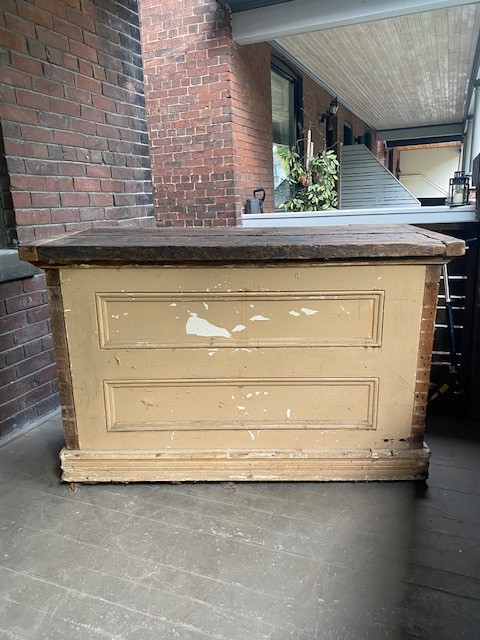 Rustic Farmhouse Wooden Bar / Counter with Open Back Storage - photo 4