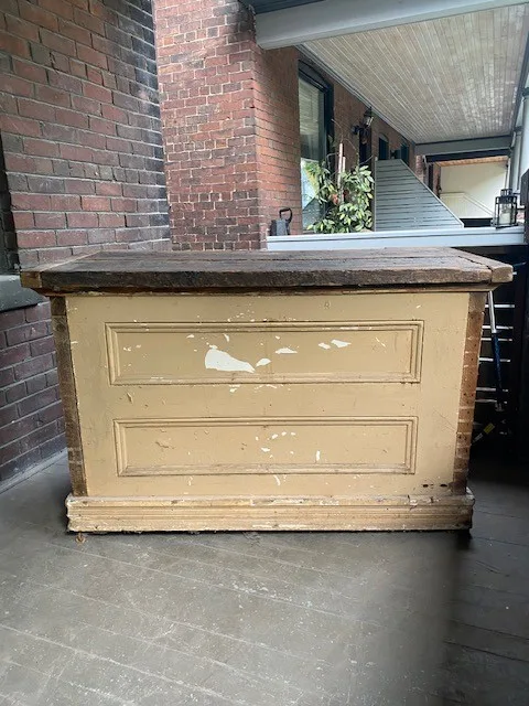 Rustic Farmhouse Wooden Bar / Counter with Open Back Storage image indicator(4)