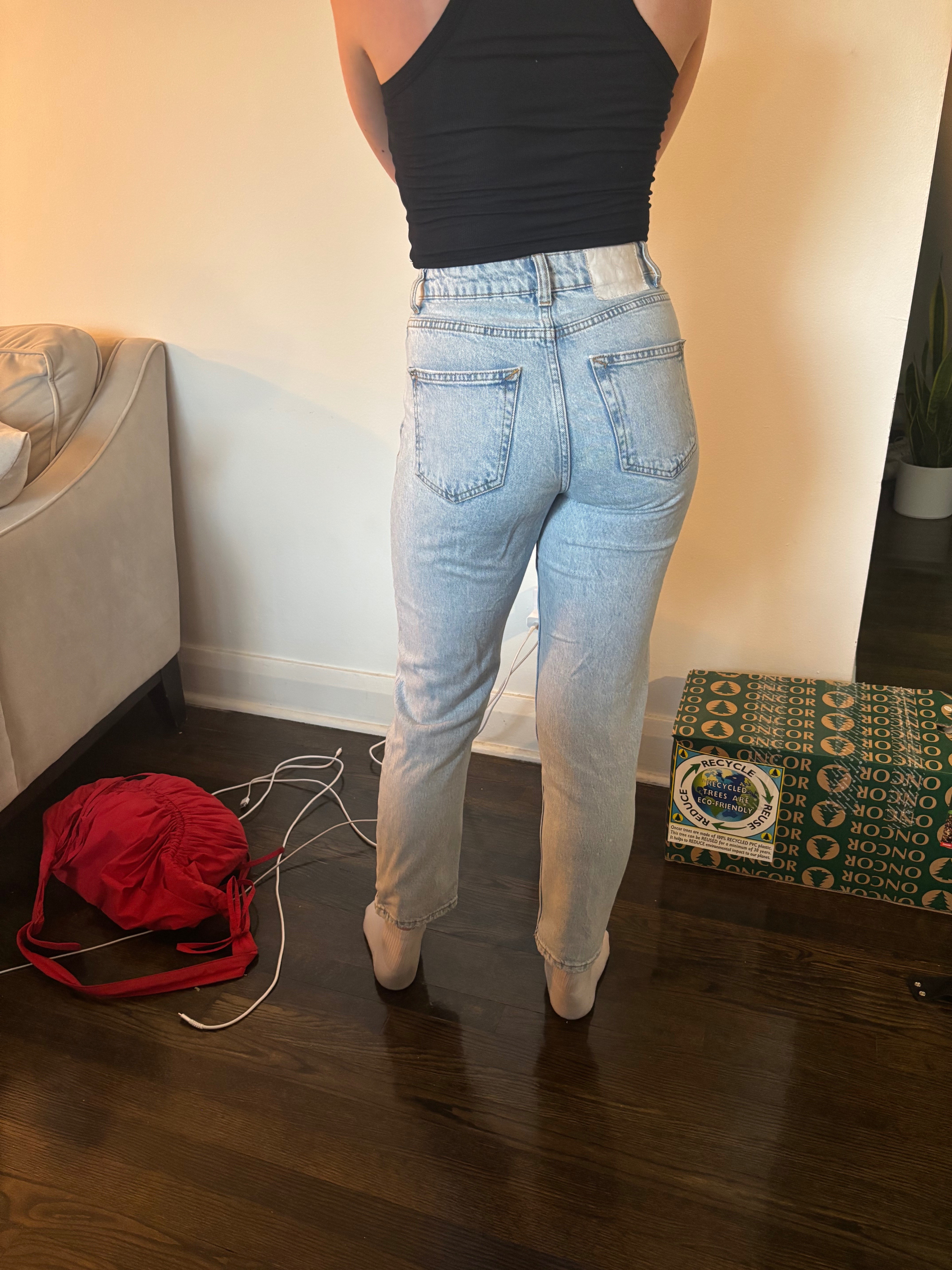 denim straight cut jeans - photo 2