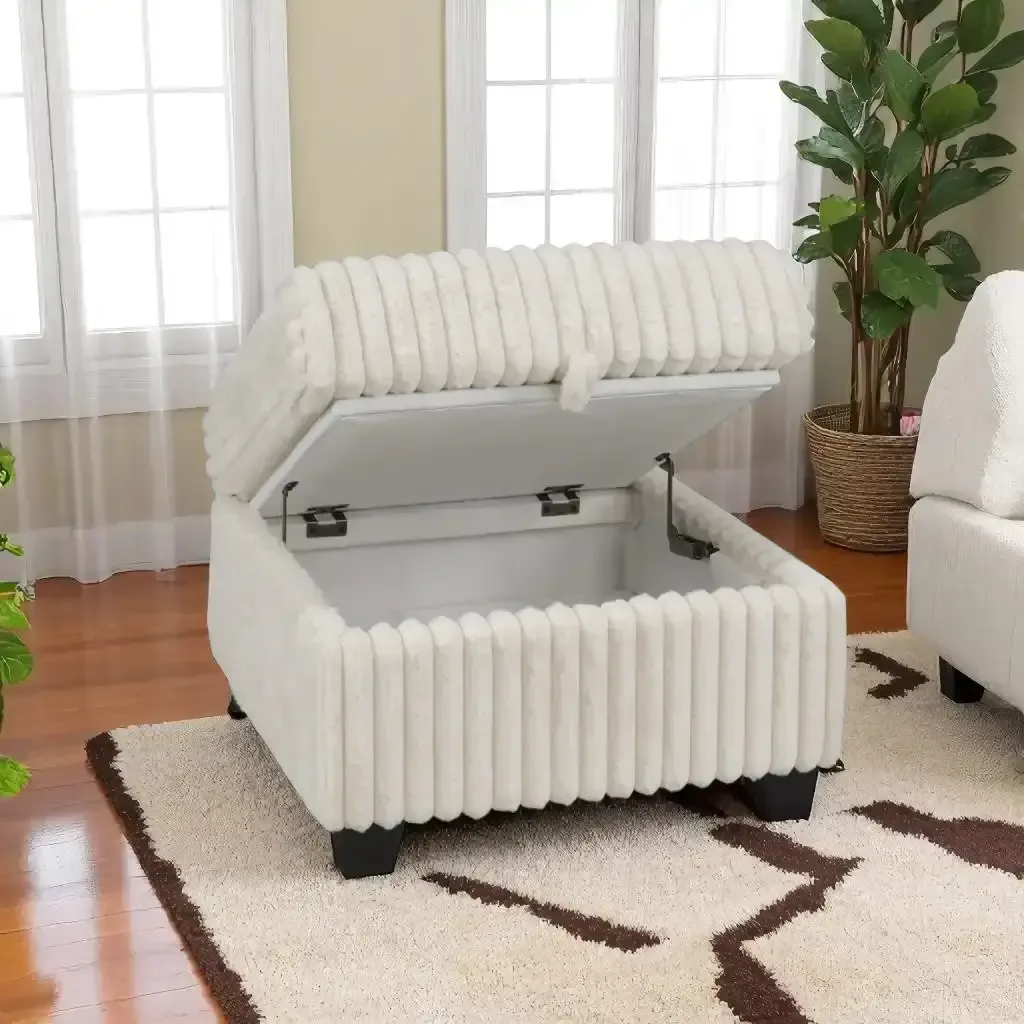 New Sectional Sofa With Reversible Ottoman - Beige Now On Sale thumbnail