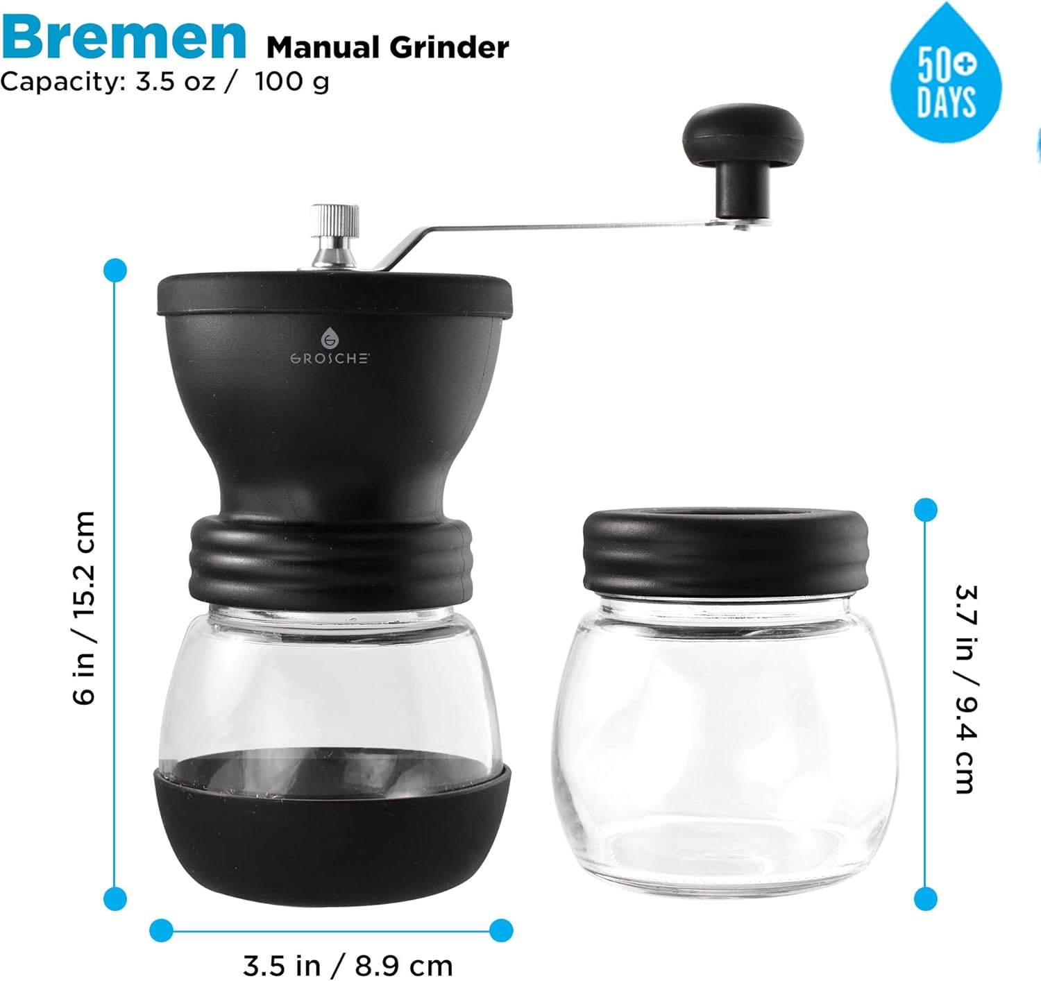 GROSCHE Bremen Manual Burr Coffee Grinder - photo 2