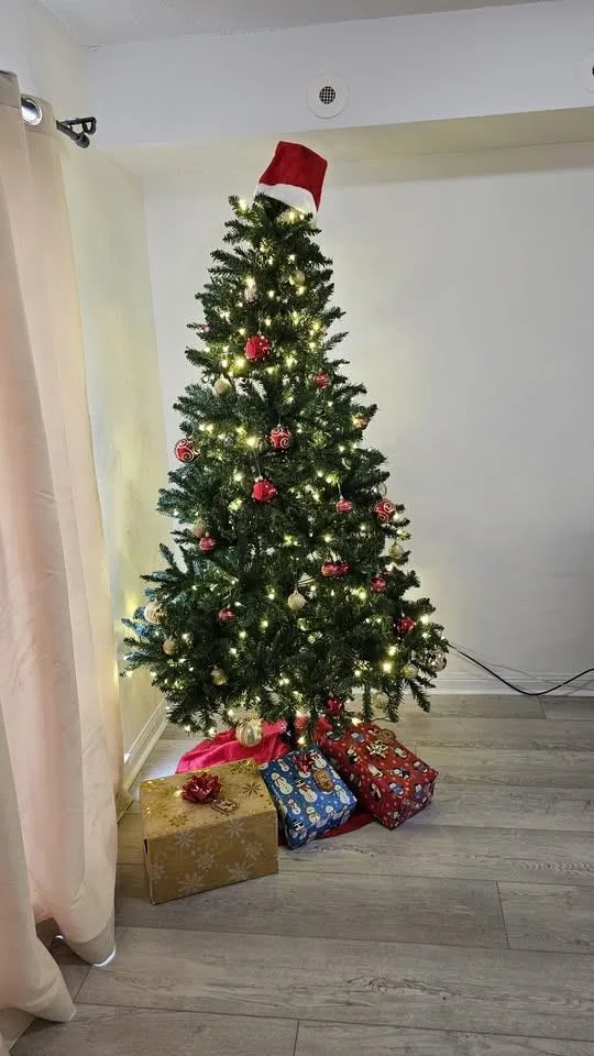 7 ft Artificial Christmas Tree + Lots of decorations Included thumbnail
