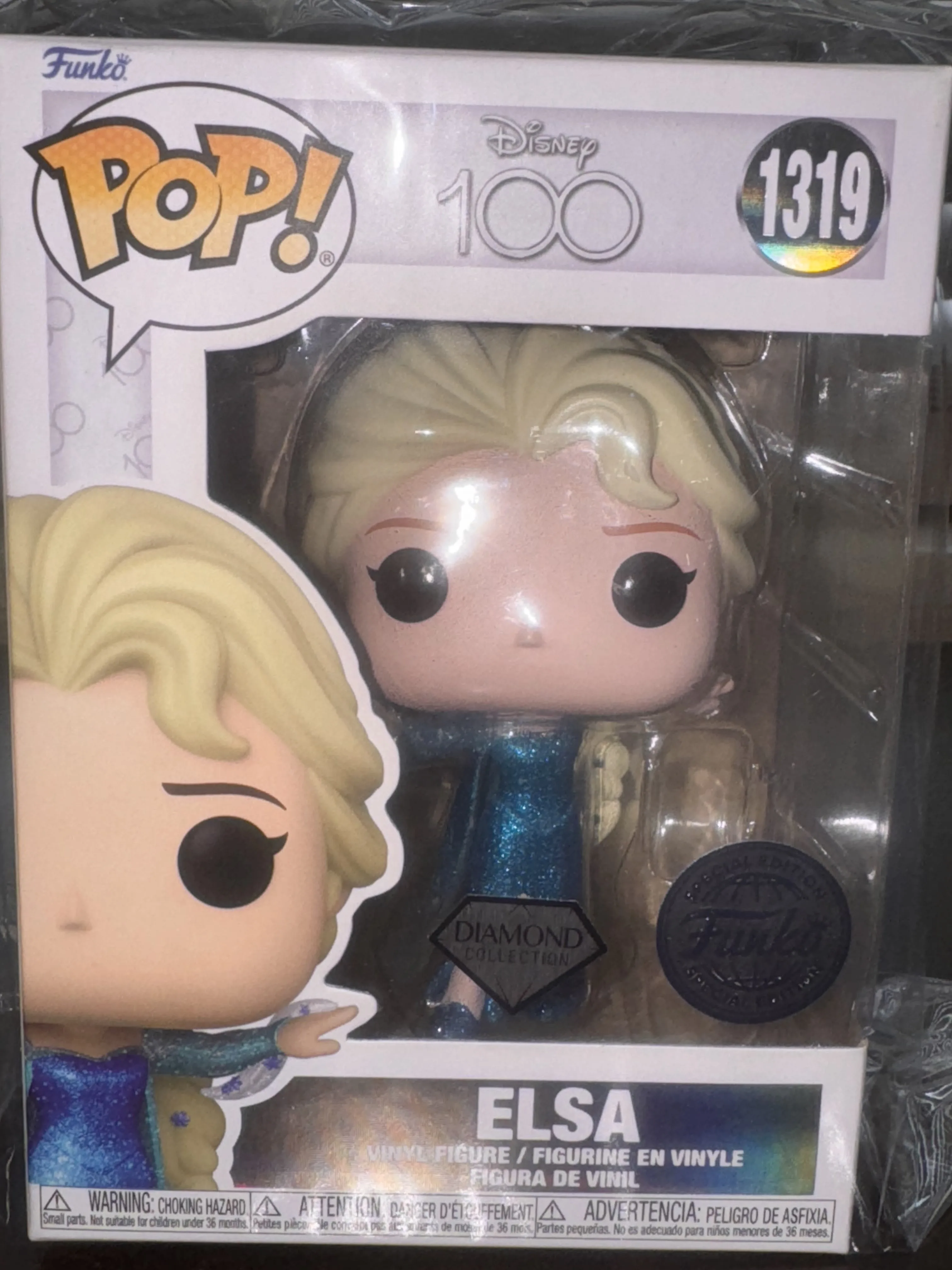 New Funko Pop! Disney 100 Elsa Diamond Collection #1319 thumbnail