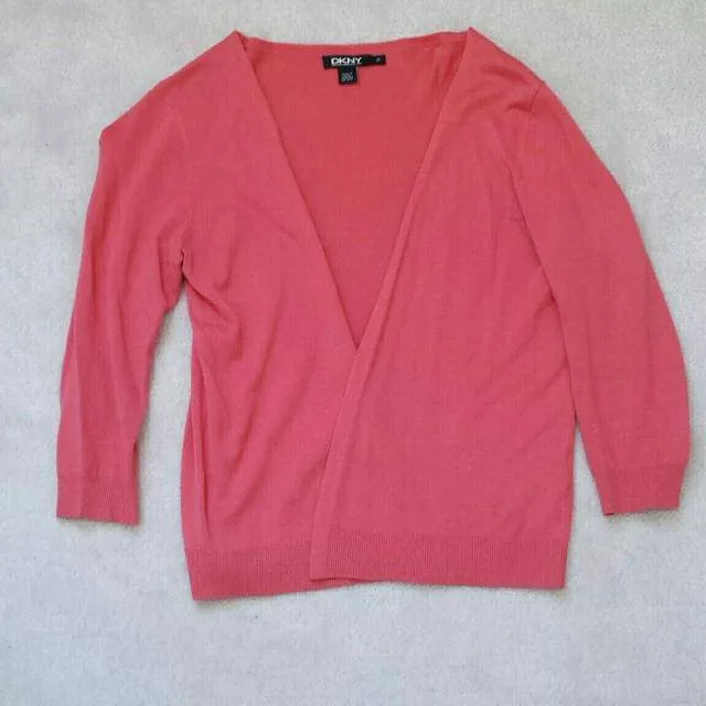 DKNY Coral Open Front Cardigan – Lightweight 3/4 Sleeve thumbnail