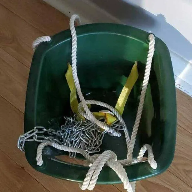Outdoor Baby Swing Seat with Ropes & Chains – Toddler Bucket thumbnail
