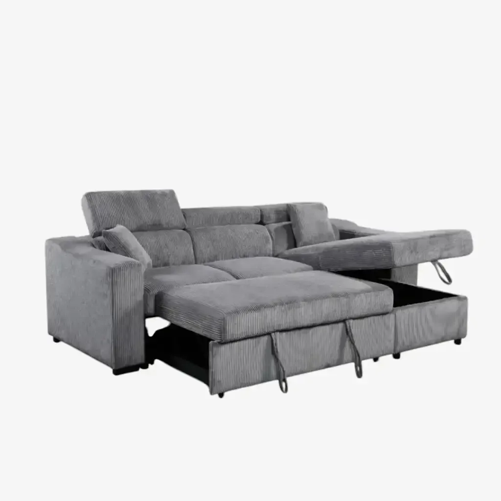 New Cozy Sectional Sofa Bed With Adjustable Headrests In Sale thumbnail