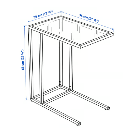 IKEA Laptop stand, black-brown/glass - photo 5