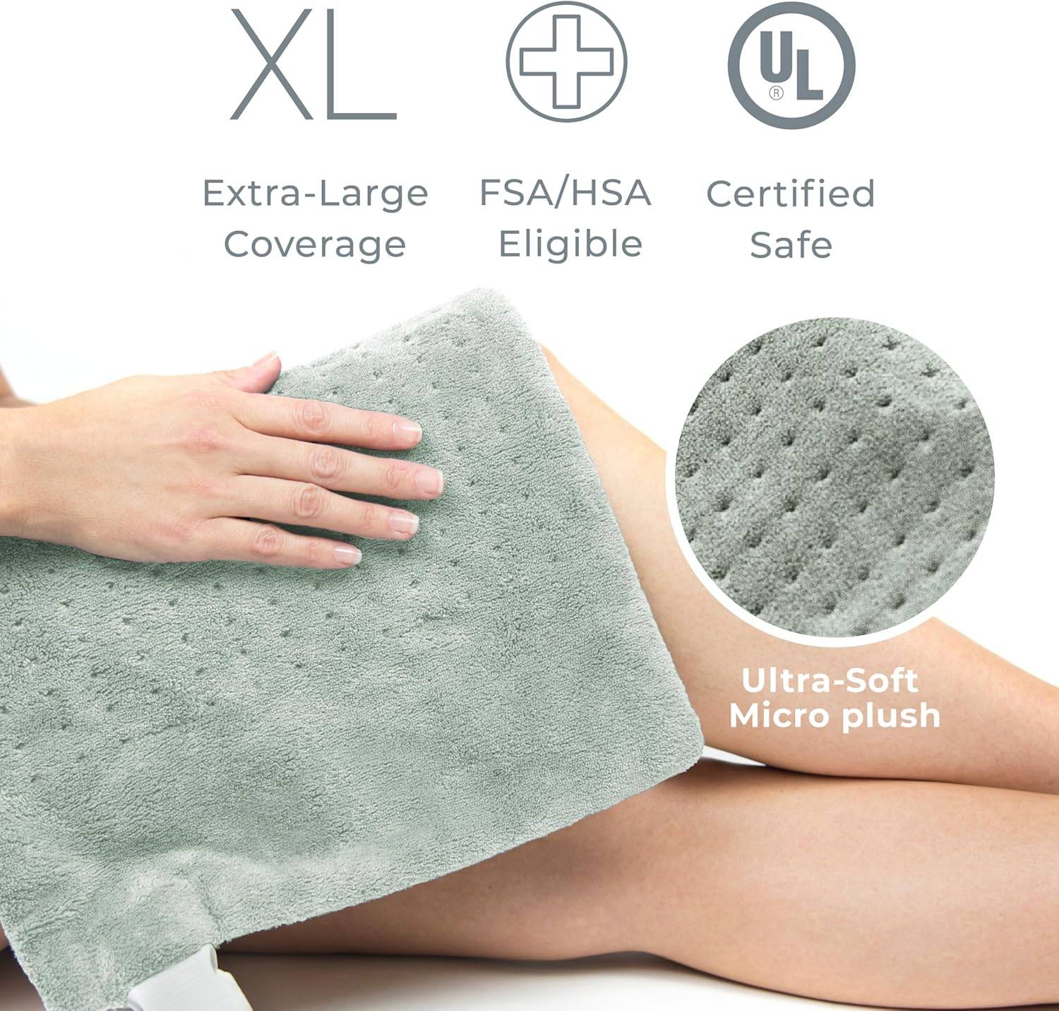 Pure Enrichment PureRelief XL Heating Pad (12” x 24”) – Zen Gree - photo 4