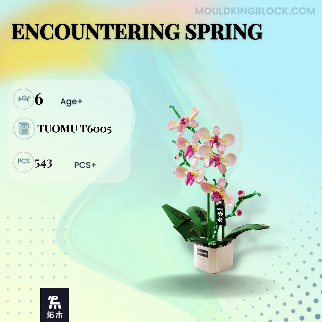 New In Box TuoMu T6005 Orchid Building Kit - Great Gift! image indicator(2)