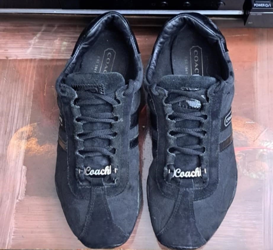 Coach Signature Lace Up Logo Monogram Sneaker + Metal Coach Tag