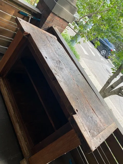 Rustic Farmhouse Wooden Bar / Counter with Open Back Storage image indicator(9)