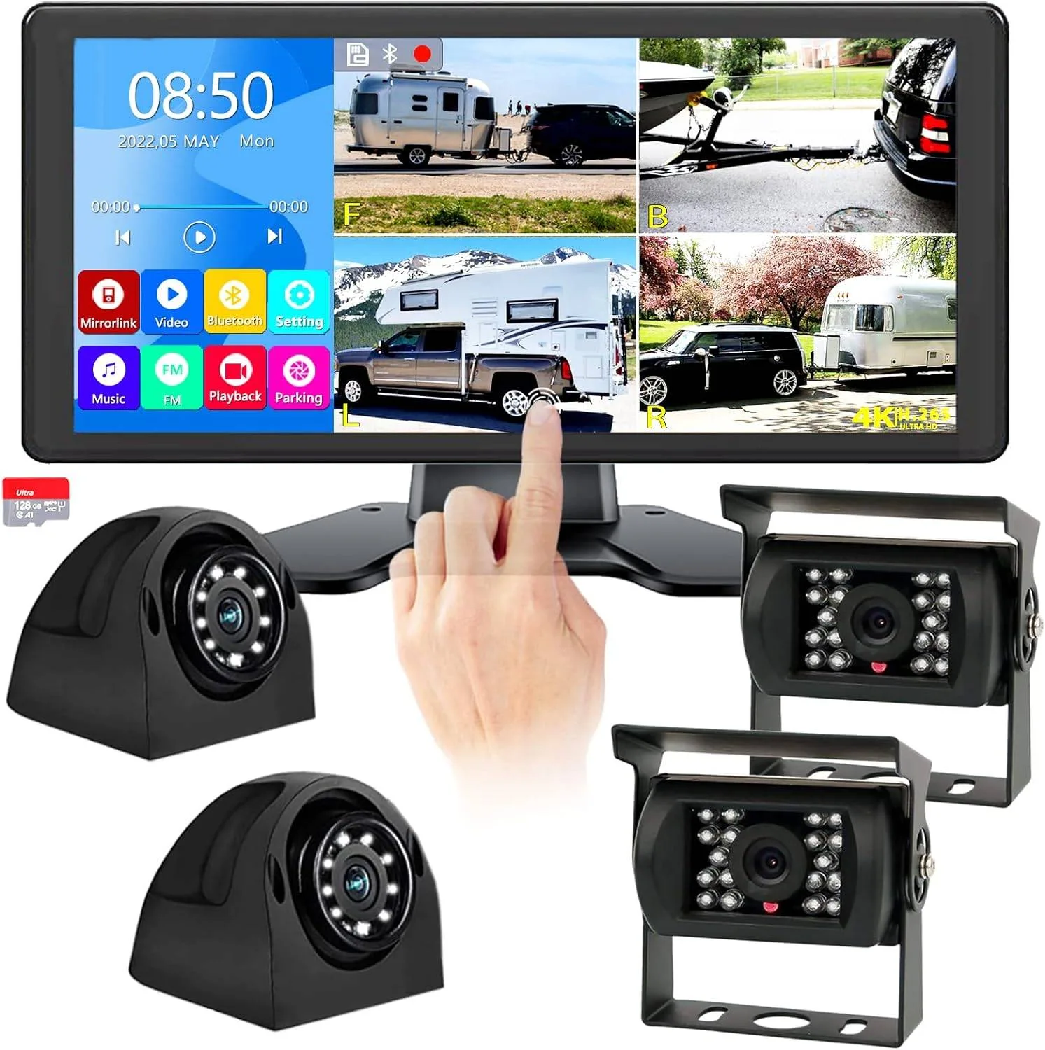 4K RV Camera System with 10.36" Touchscreen & Night Vision thumbnail