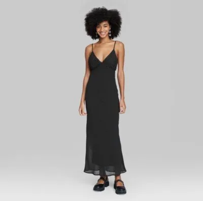 *NEW* Wild Fable Women's Sleeveless Rosette Cup Maxi Dress (XS) thumbnail