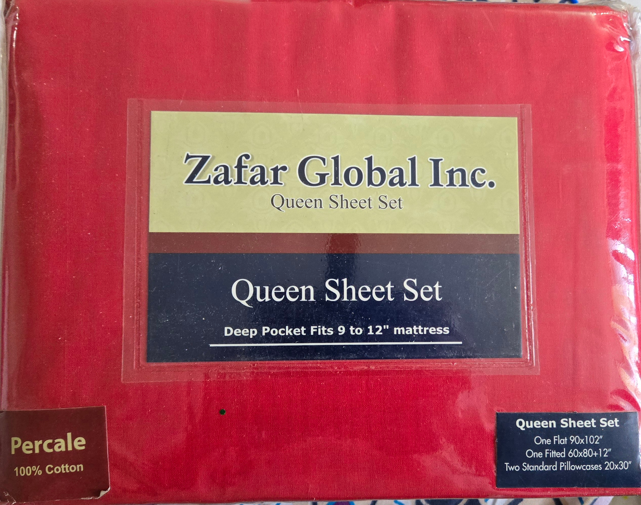 Sold ...Red Queen Size Cotton Bedsheet Set - New - $20 (Pickup)