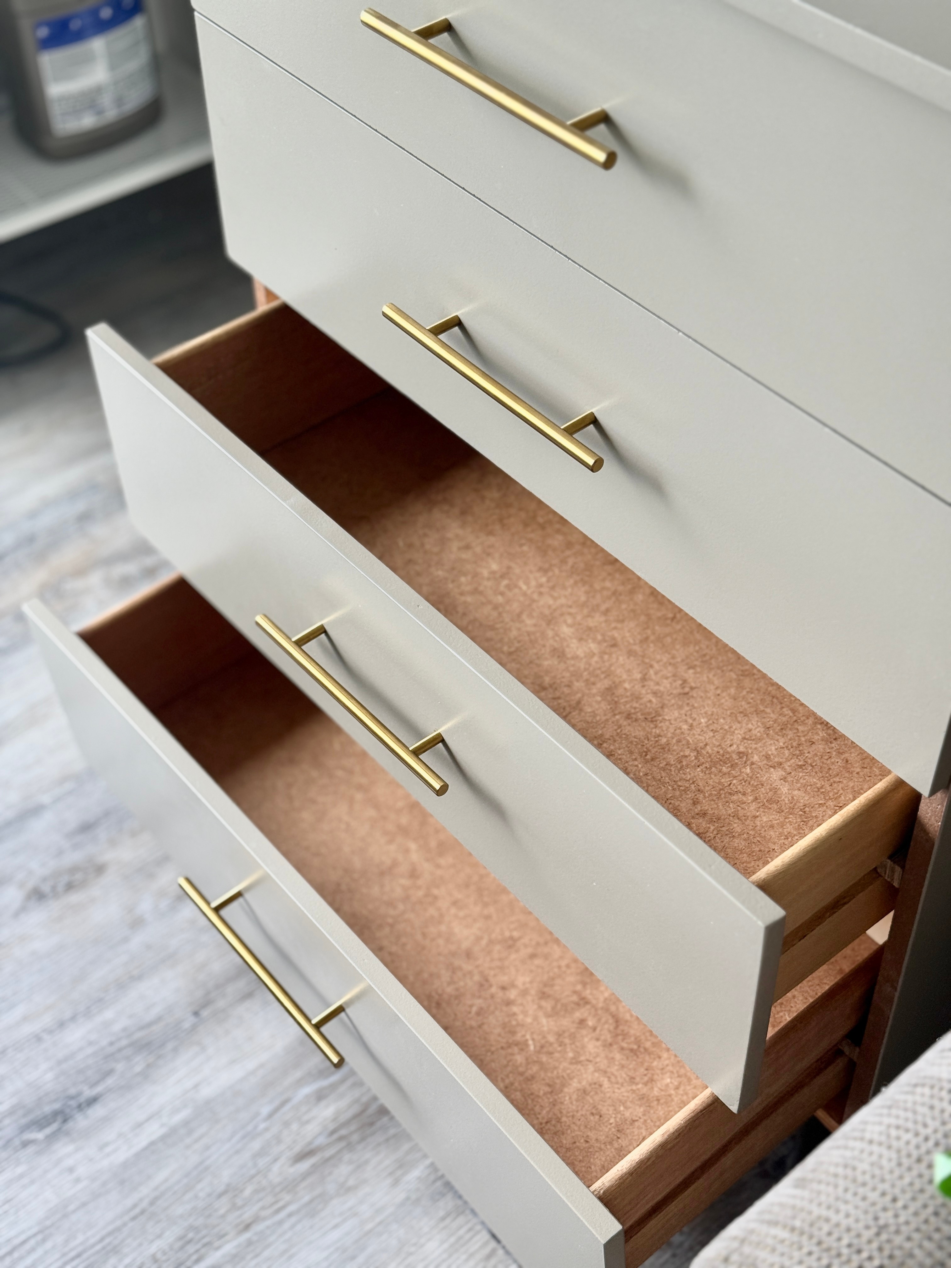 Modern Taupe Dresser – Freshly Remade with Gold Handles - photo 5