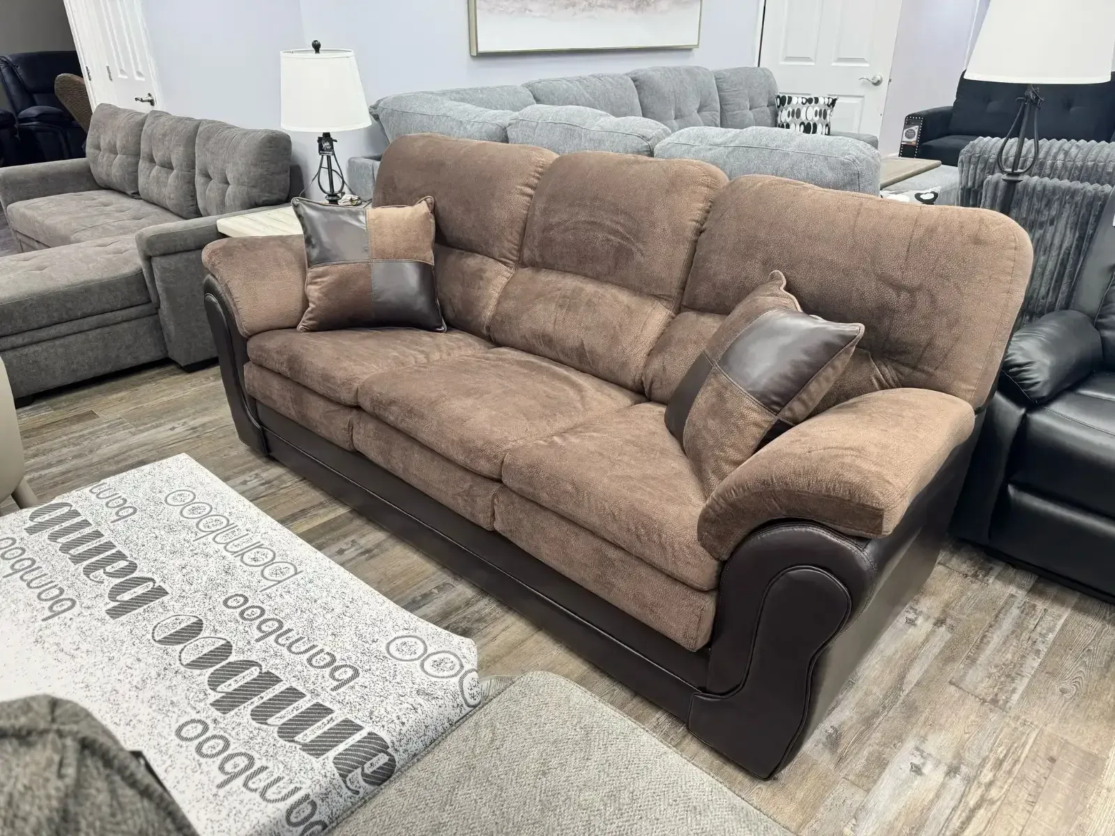 Brand New 4070 Canadian made sofa - Grey And Black Grand Sale thumbnail