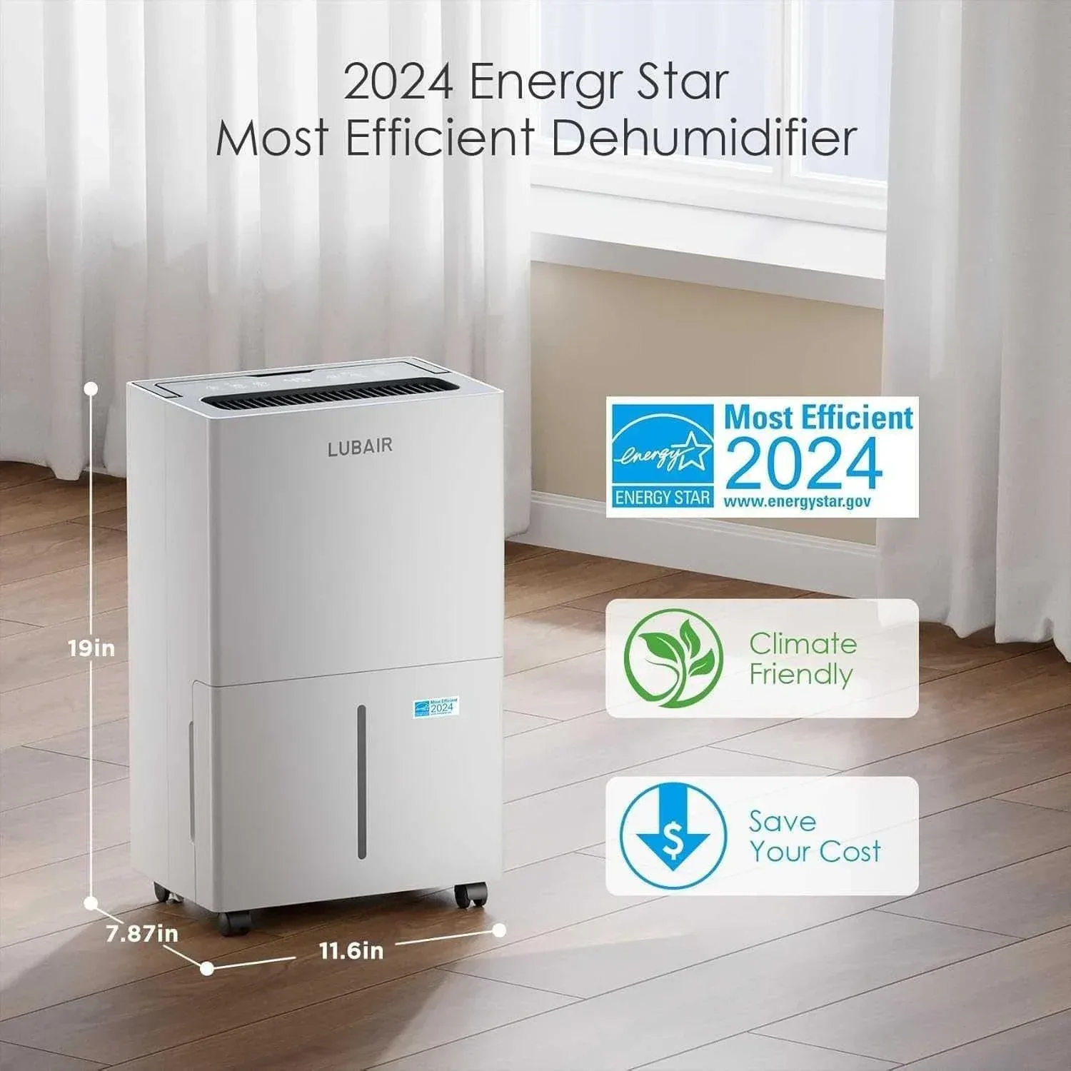LUBAIR 4500 Sq.ft Energy Star Dehumidifier – Open Box, Like New image indicator(3)