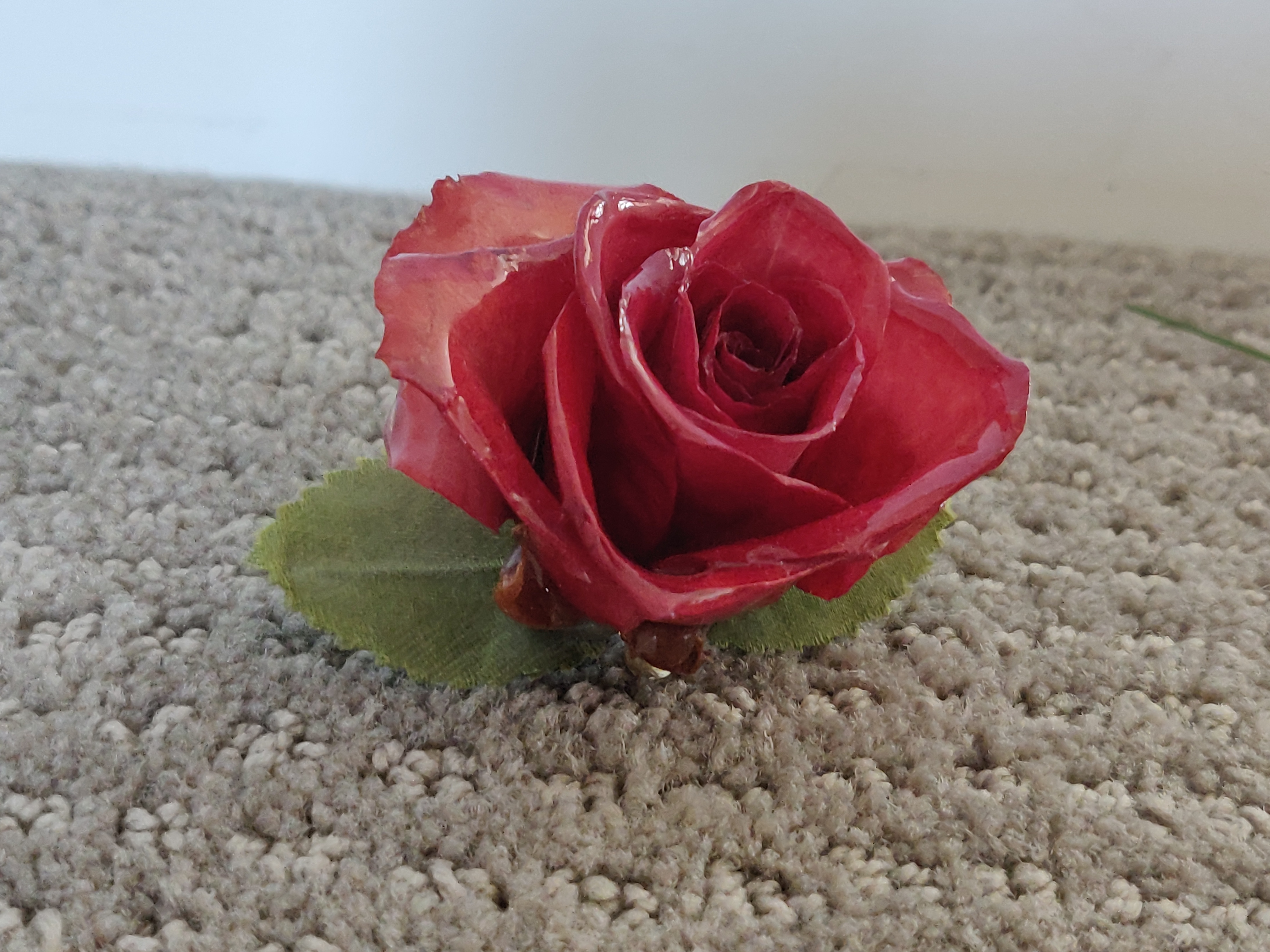 Vintage Natural Preserved Rose Flower Pin Brooch Butchart Garden