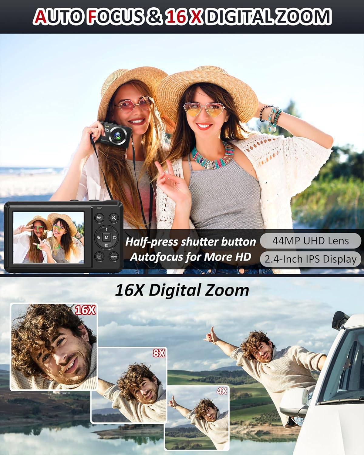 4K 44MP Autofocus Vlogging Camera for Kids & Teens - photo 3