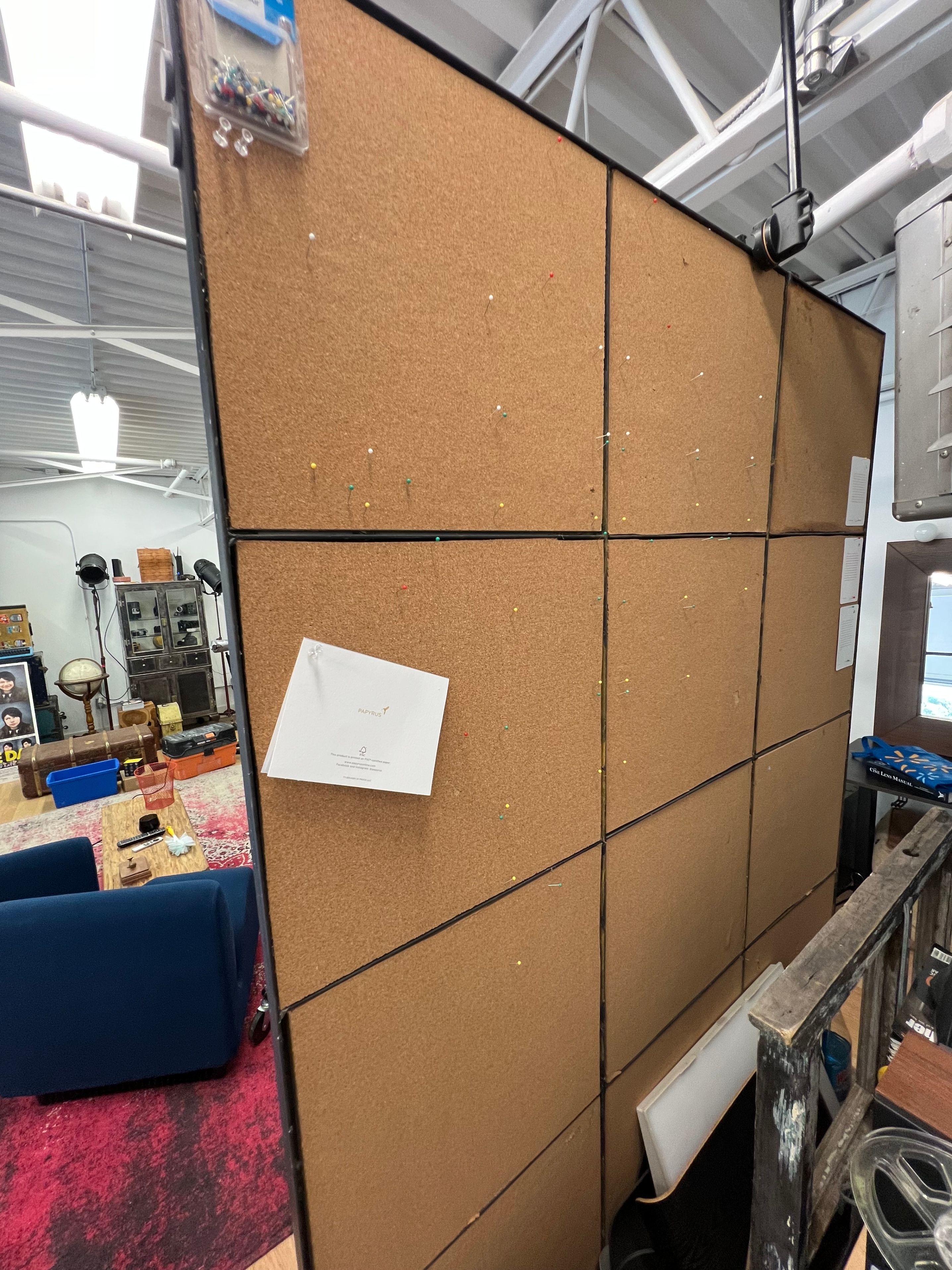 Wall Divider - Converted Factory Window with Mirror/Cork Board - photo 5