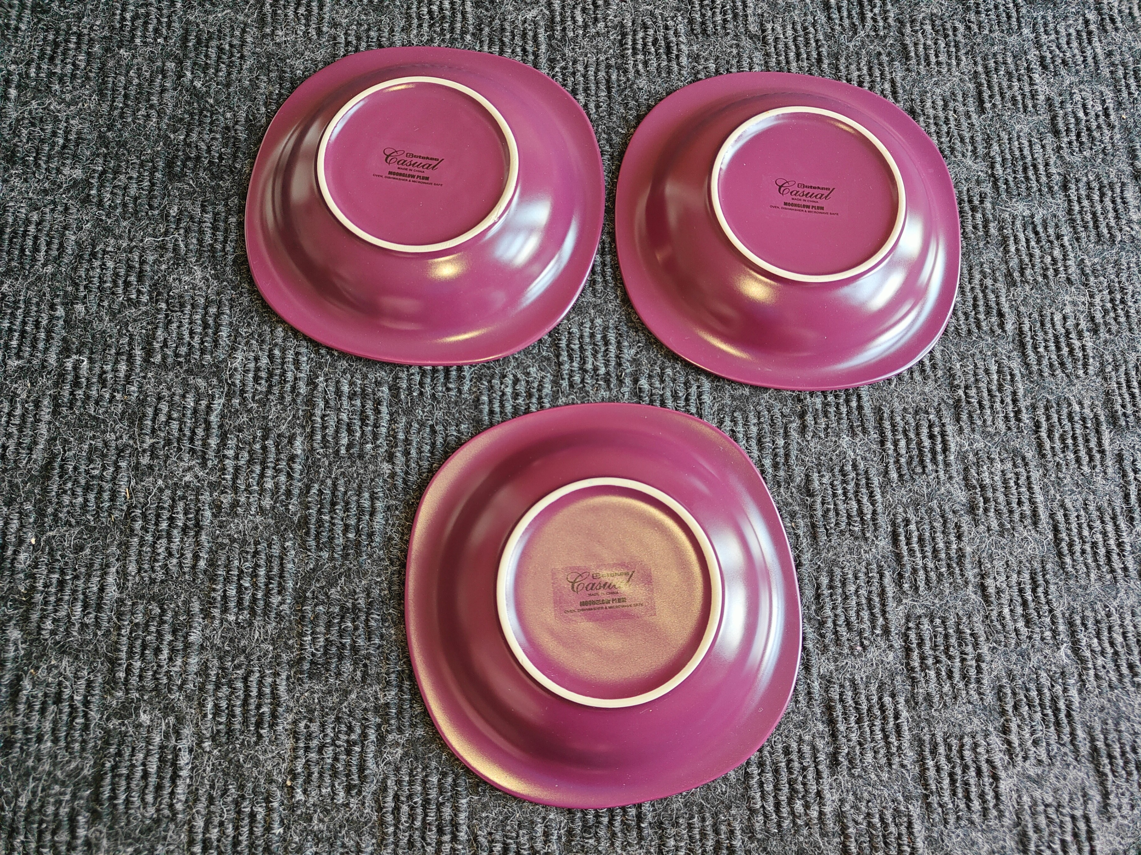 Set of 3 Stokes Moonglow Purple Plum Bowls - Dinnerware - photo 5