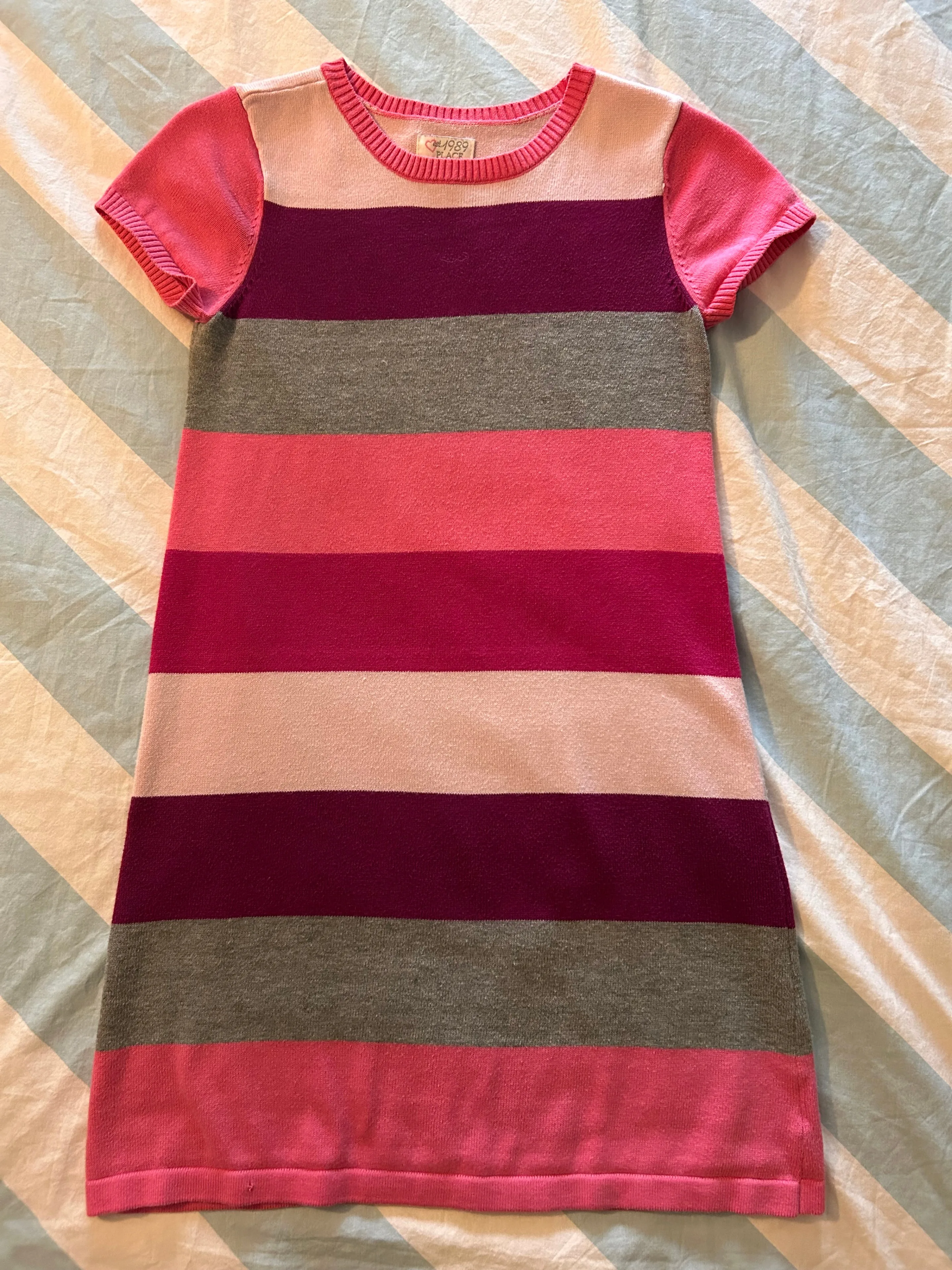 Girls' The Children's Place Striped Knit Dress - Size L (10/12) thumbnail