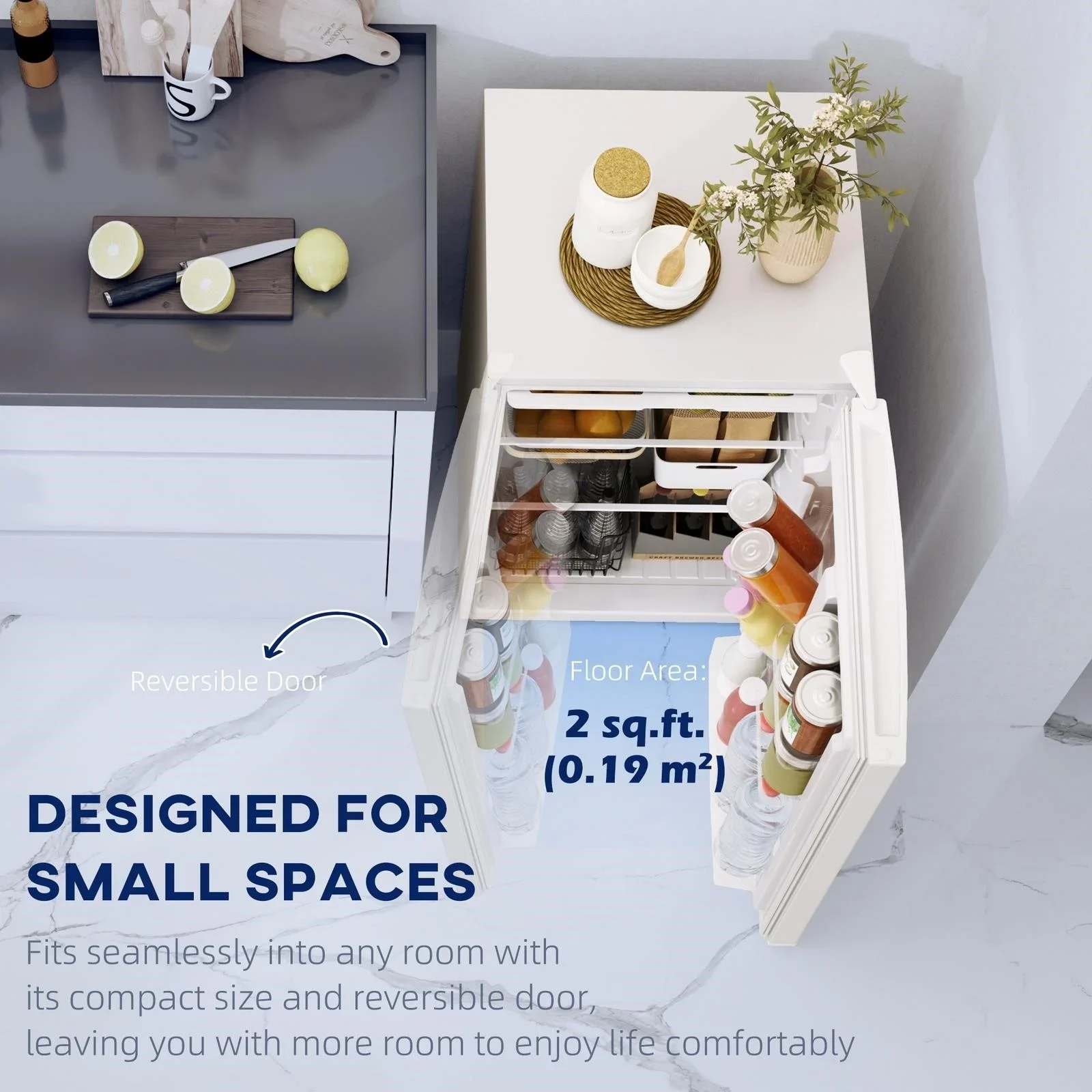 HomCom 4.5 Cu FT Mini Fridge with Freezer - photo 3