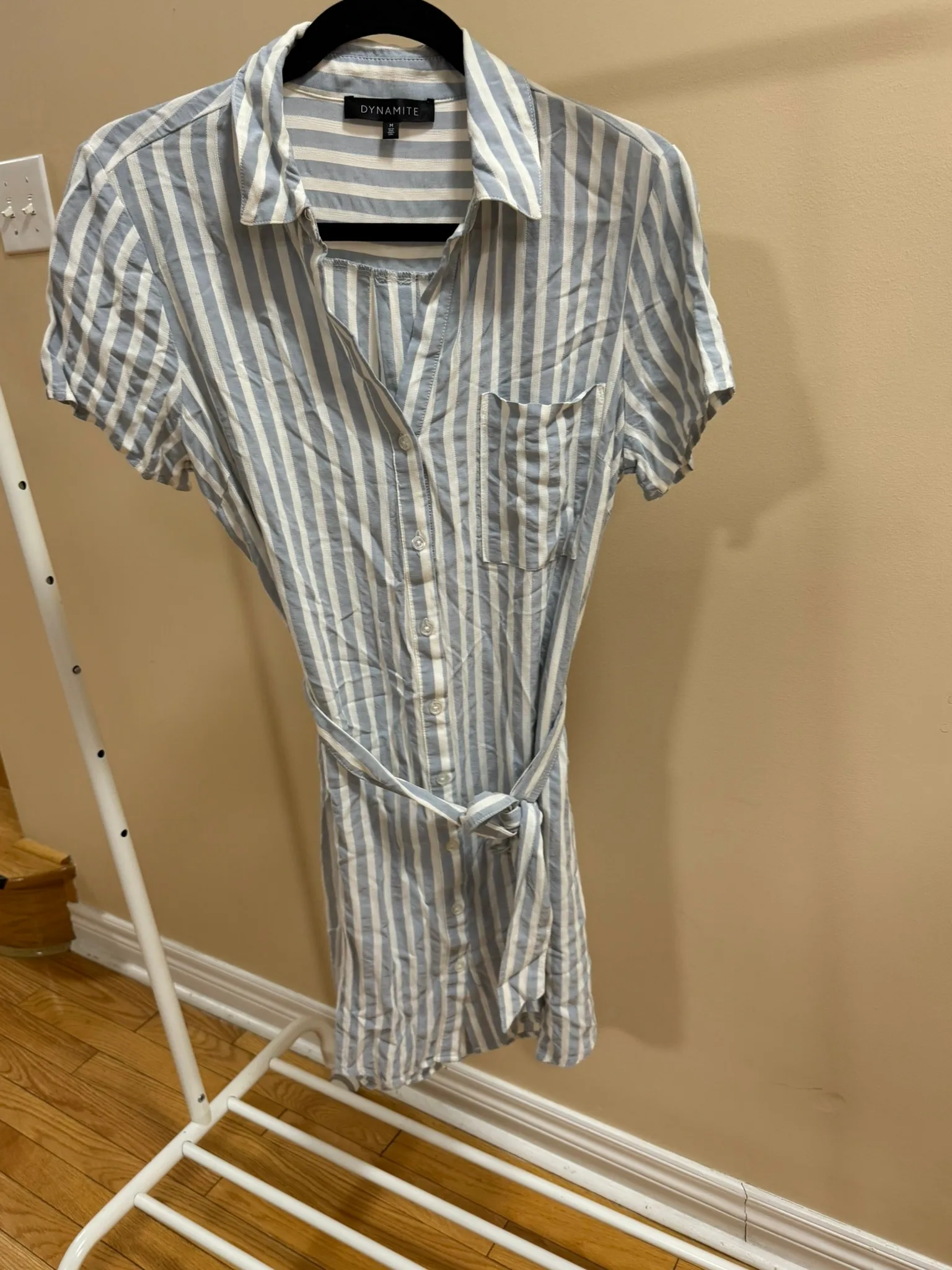 Dynamite Stripped Shirt Dress - Size Medium thumbnail