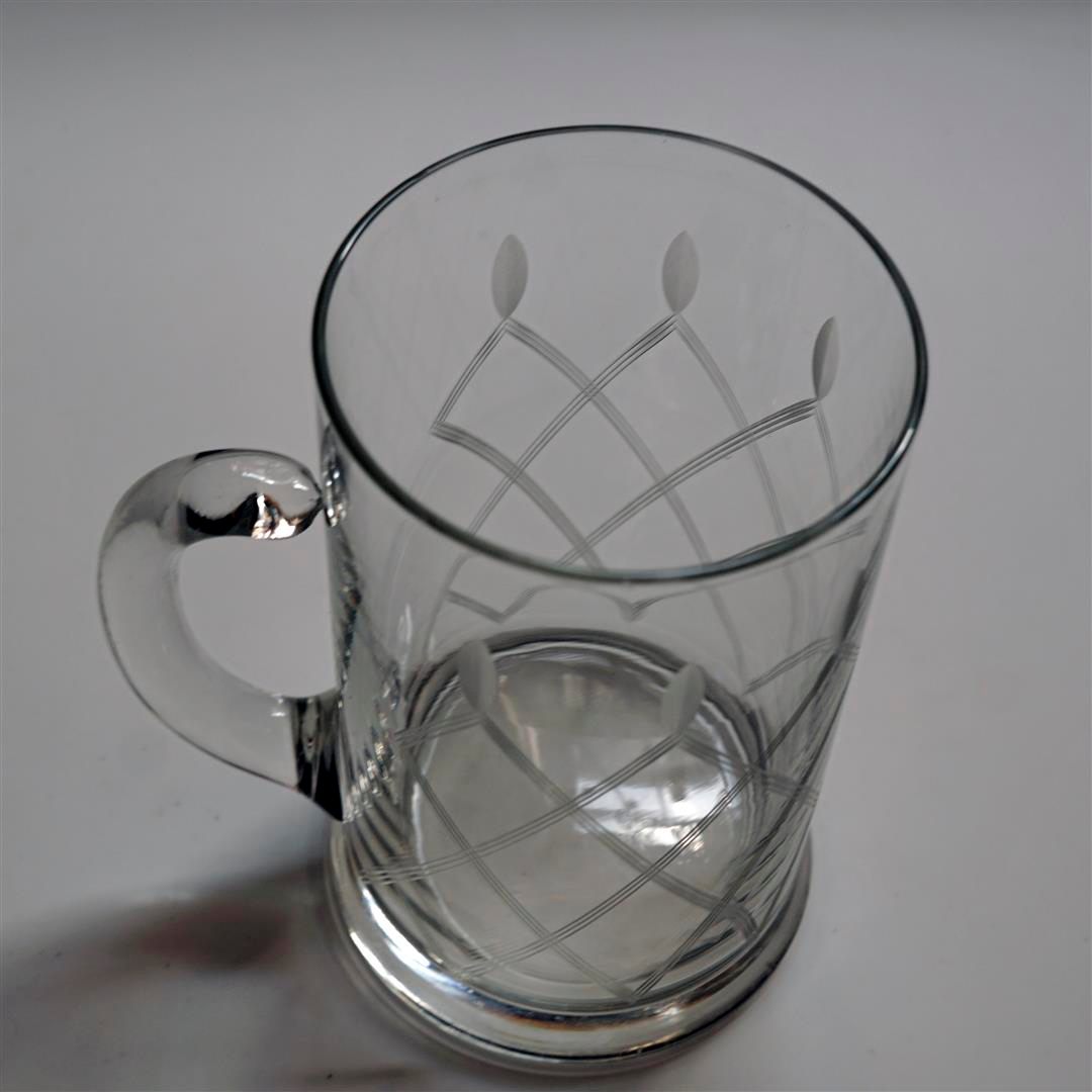Set of 4 Vintage Crystal Beer Mugs - $100 NOS - photo 2