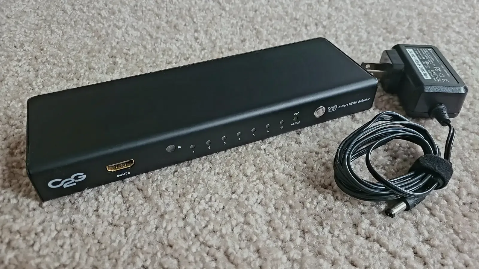 C2G 6-in-1-out HDMI Switcher, with power supply thumbnail