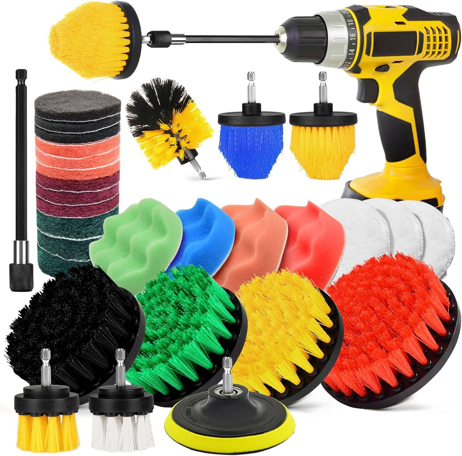 30Pcs Drill Brush Kit: Power Scrub for Bath, Tile & More!