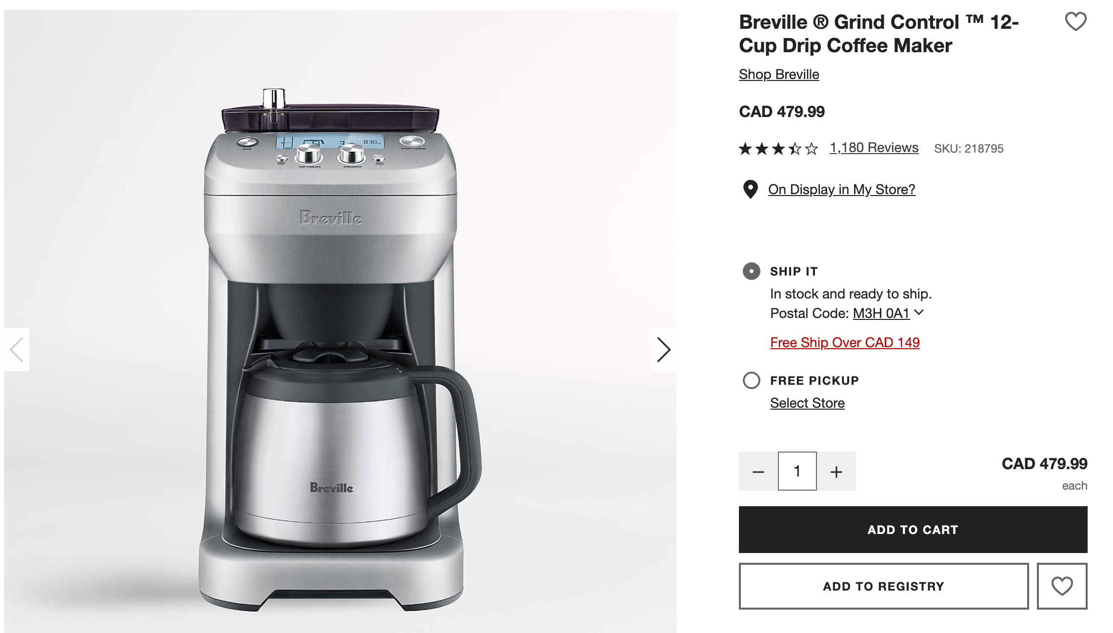 Breville Drip Coffee machine