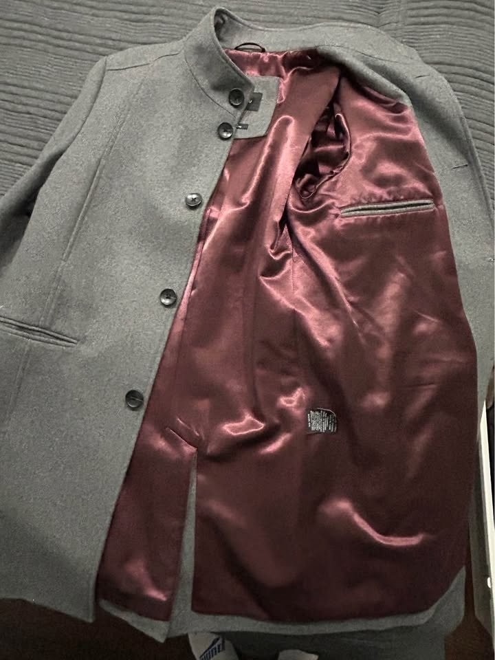 Le Château Men’s Grey Wool Blend Coat – Size S (Tailored Fit) - photo 3