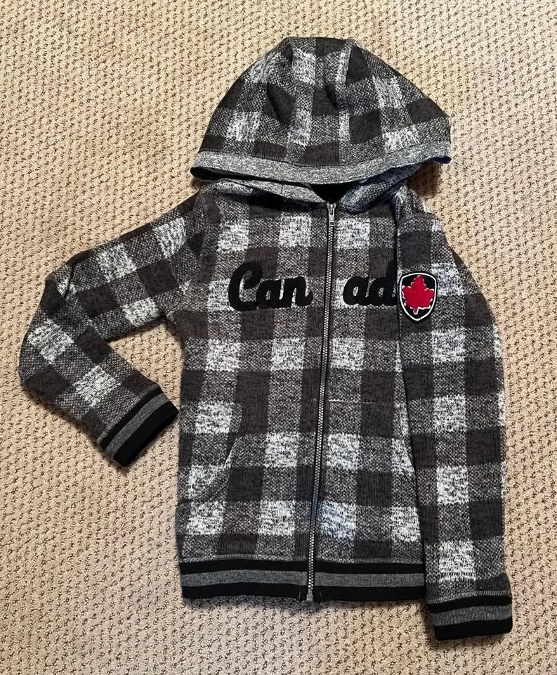 Oh Canada! Gender Neutral Wool/Fleece Hoodie Size 10-12 thumbnail