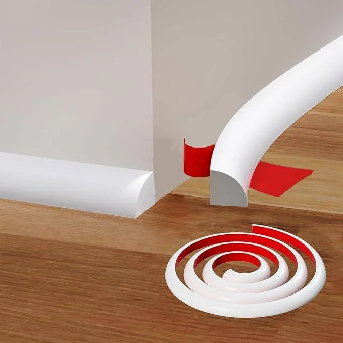 Peel and Stick Rubber Trim Self Molding (White, 240Inch) 🧡 image indicator(2)