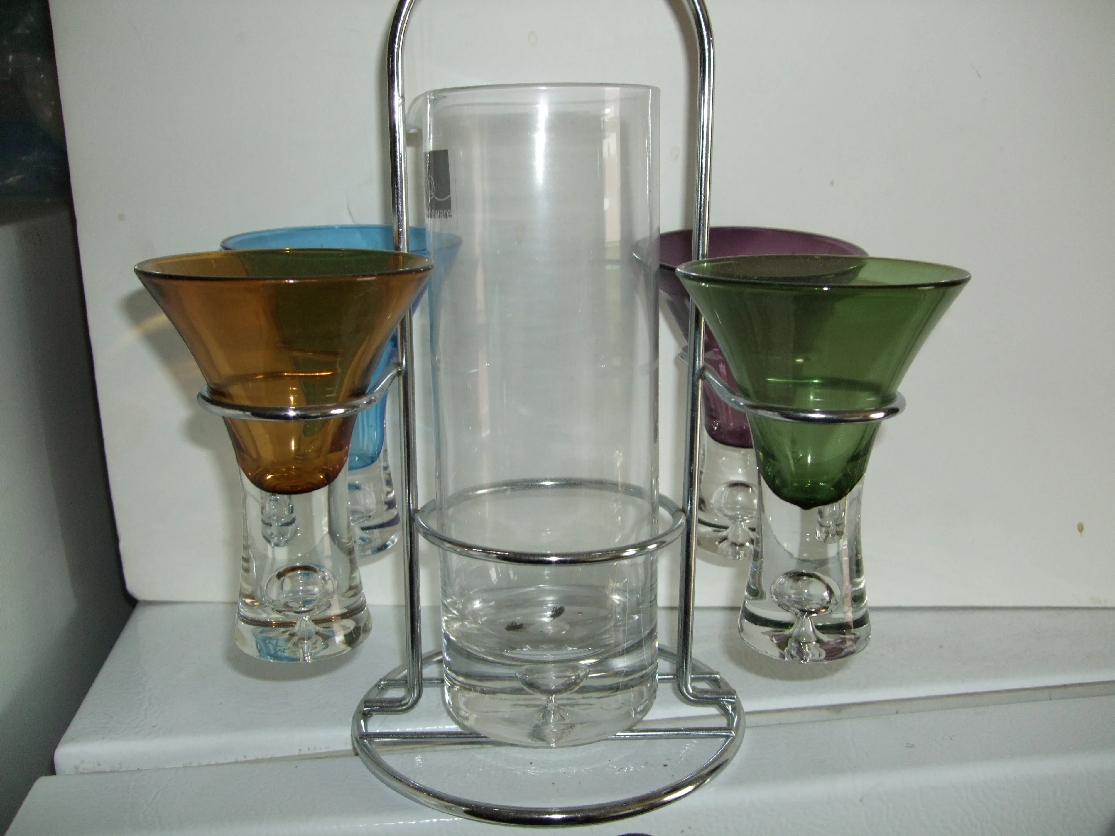Colored Shot Glasses with Ice Pitcher Set - Vibrant Barware thumbnail