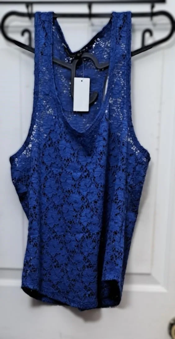 New Beautiful Halter Lace Tank Top thumbnail