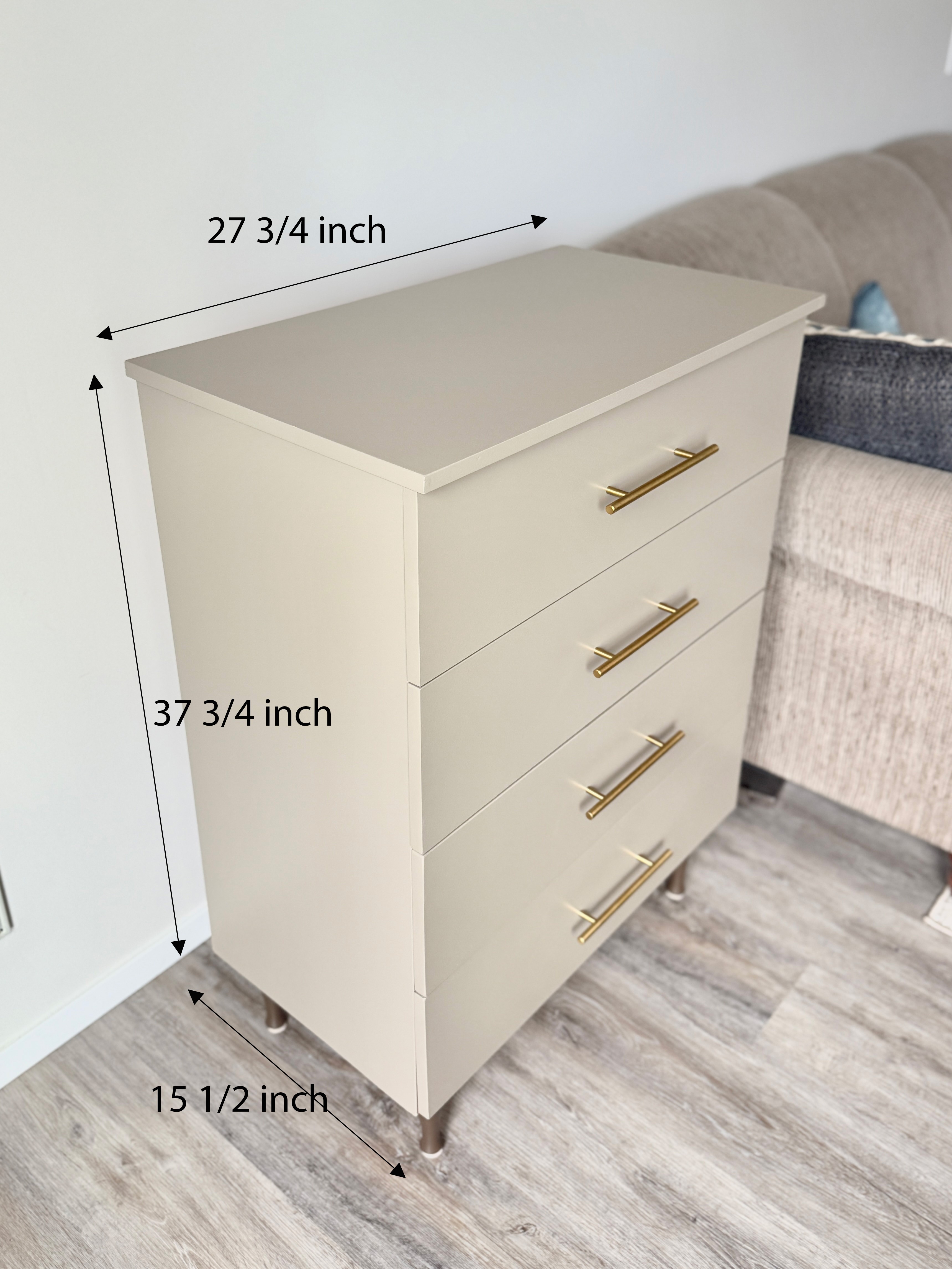 Modern Taupe Dresser – Freshly Remade with Gold Handles - photo 2