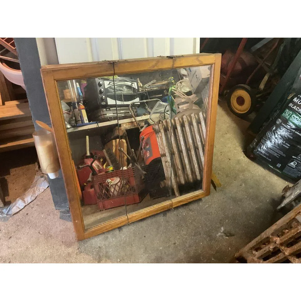 3-Panel Wood Mirror Medicine Cabinet for Stylish Bathroom thumbnail