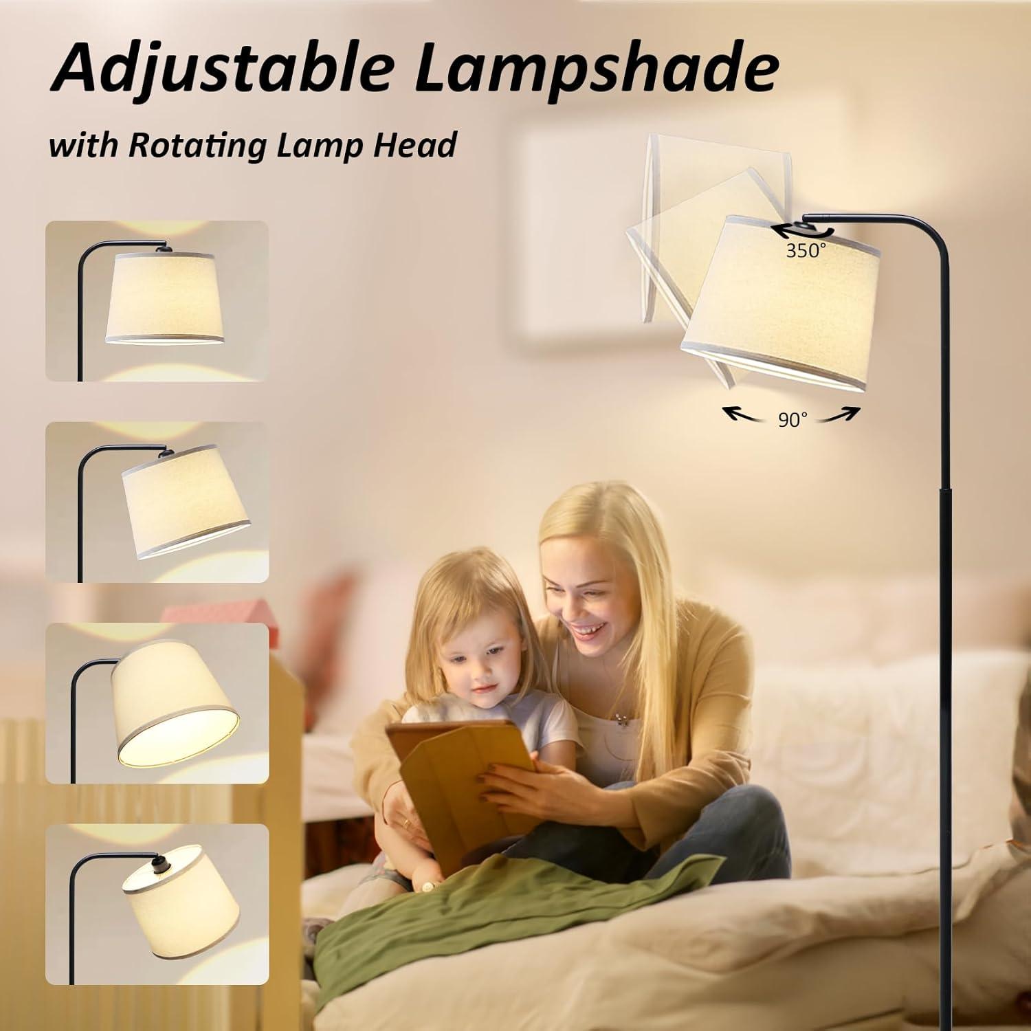 AKASUKI 3-Color Arc Floor Lamp with Foot Switch, 9W LED Included - photo 3