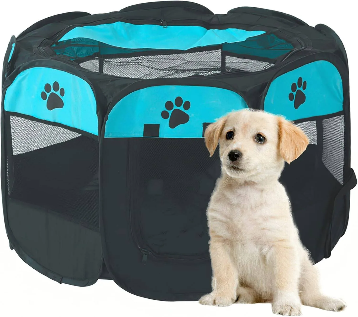 Portable Foldable Pet Playpen – 28.5"x28.5"x17" thumbnail