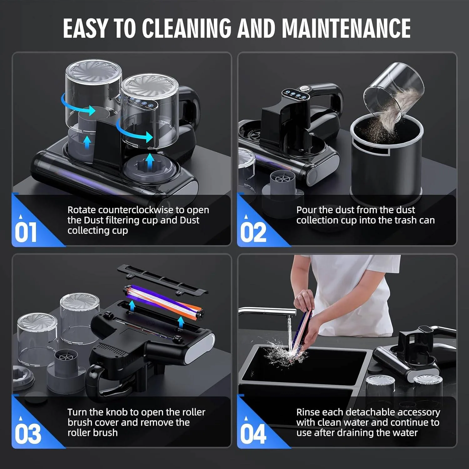 JPHYLL Mini Drone Mattress Vacuum: Ultimate Deep Clean image indicator(7)