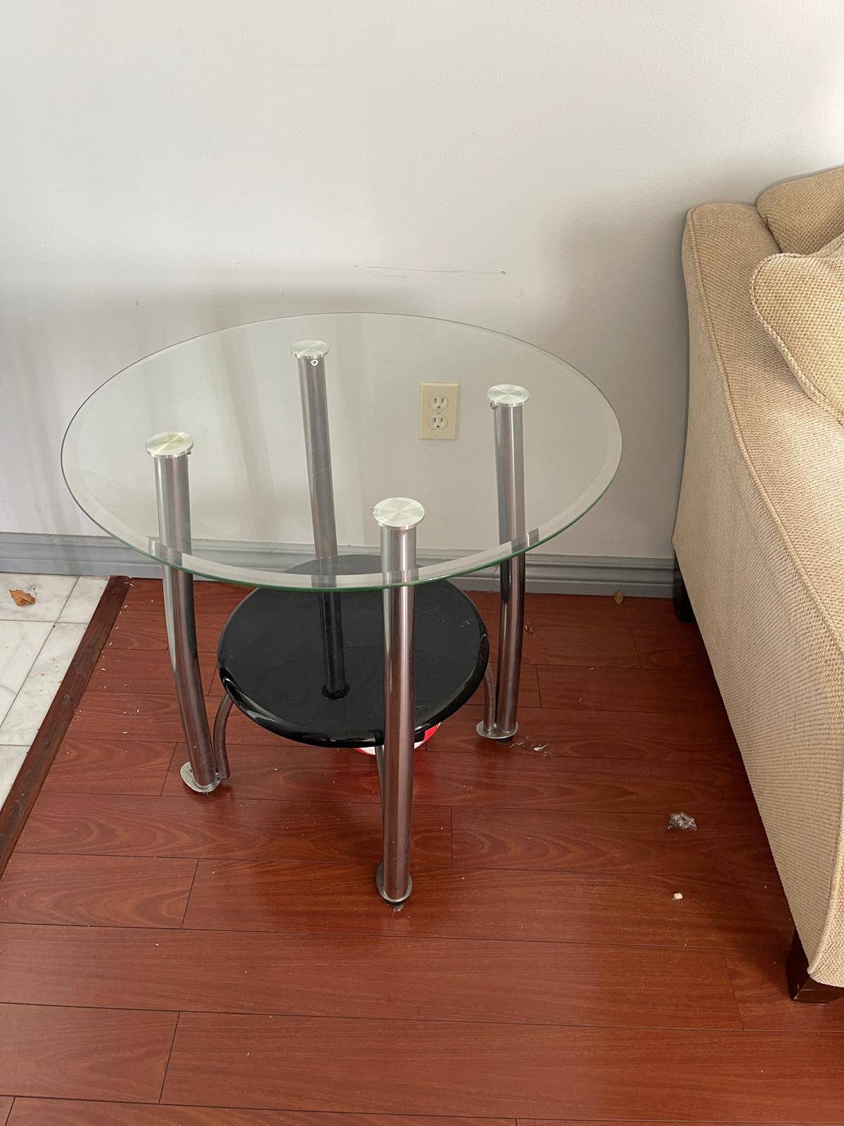 Beautiful sofa end glass top  table