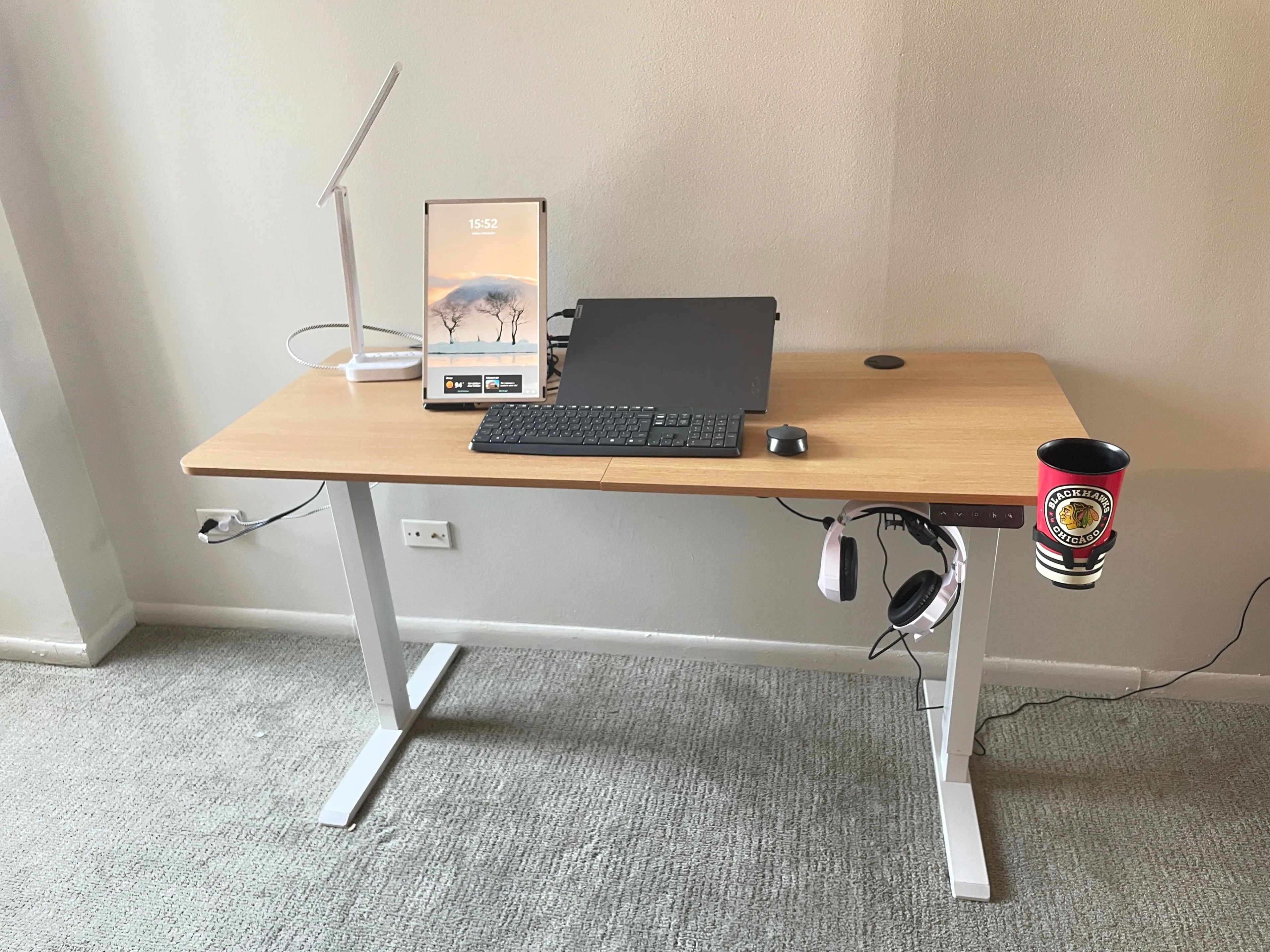 Electric Height-Adjustable Standing Desk – 55″ × 24″ thumbnail