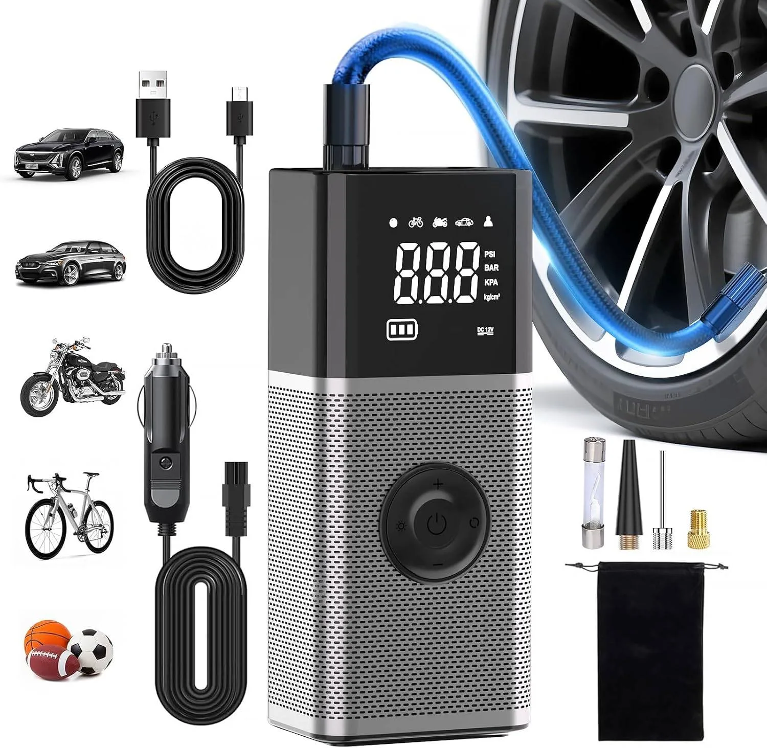 5X Faster 150PSI Portable Tire Inflator for On-the-Go Ease thumbnail