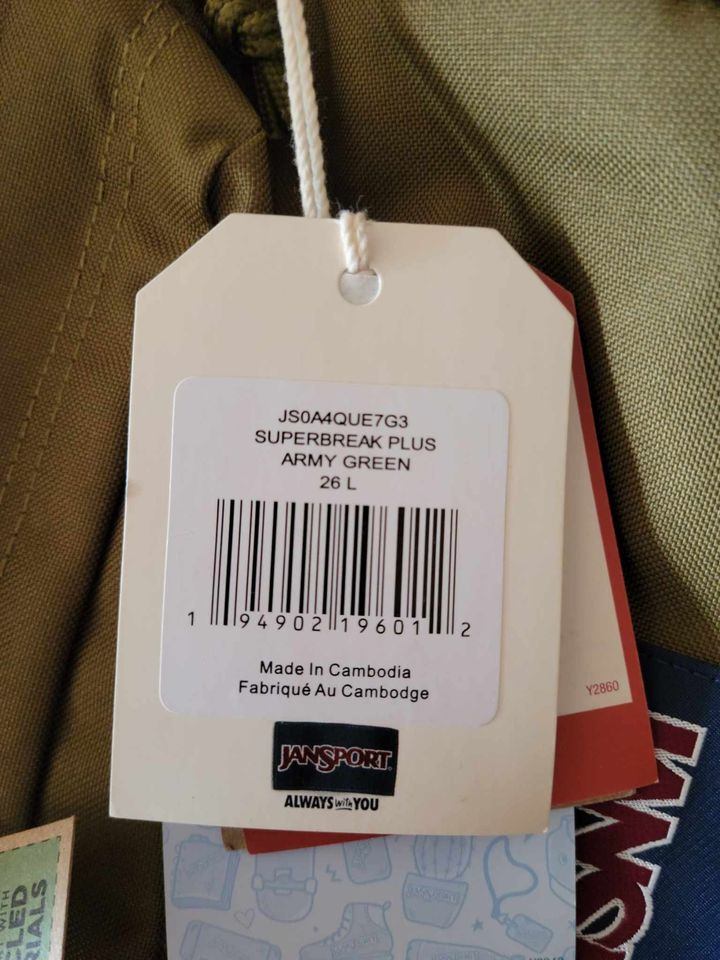 Jansport SuperBreak Plus Laptop Backpack - Army Green - photo 5